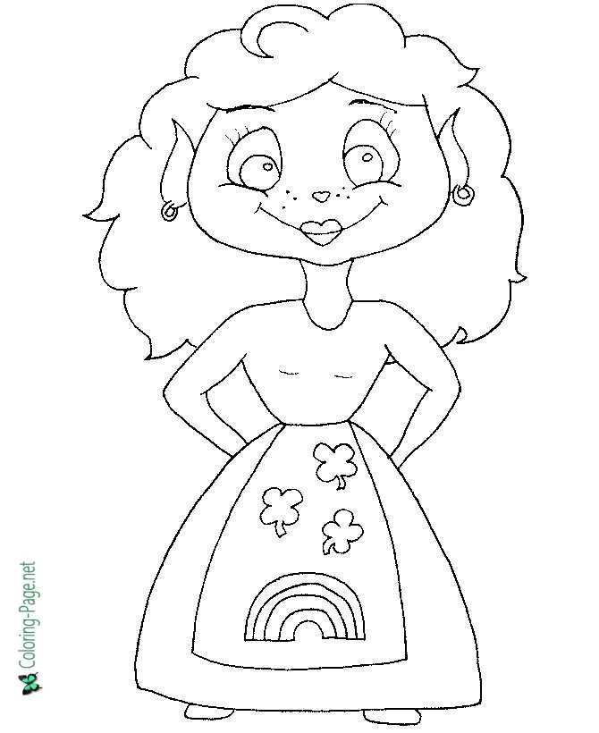 Girls St Patrick´s Day Coloring Pages