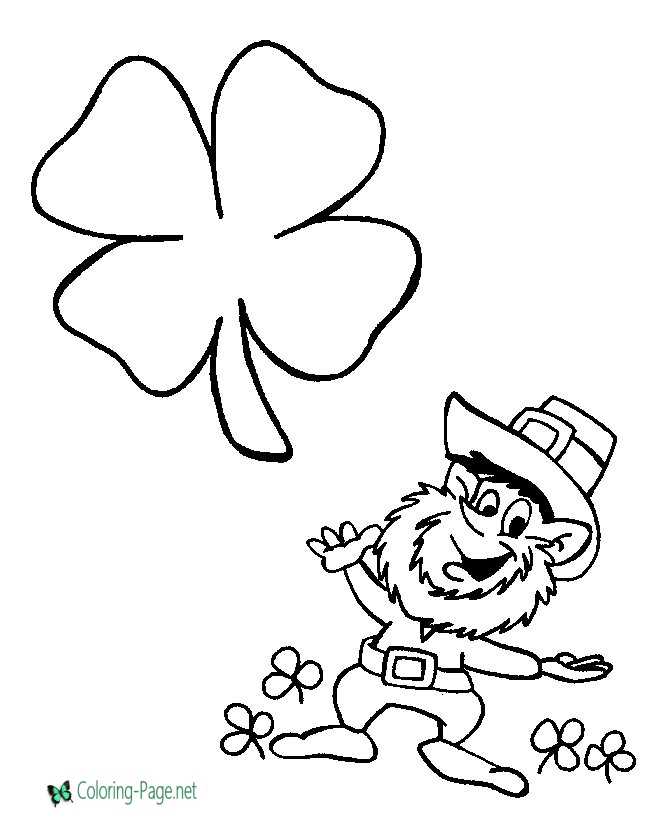 Print Shamrocks St Patrick´s Day Coloring Pages