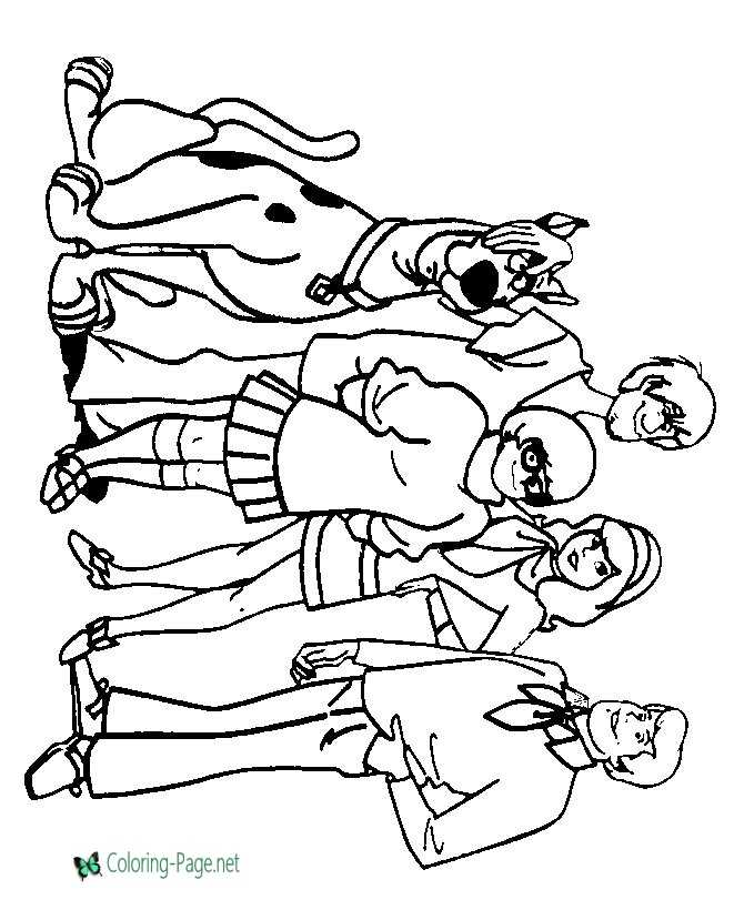printable Scooby Doo Gang coloring page
