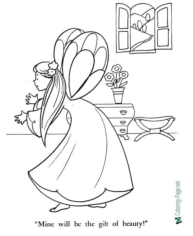 coloring page for Sleeping Beauty