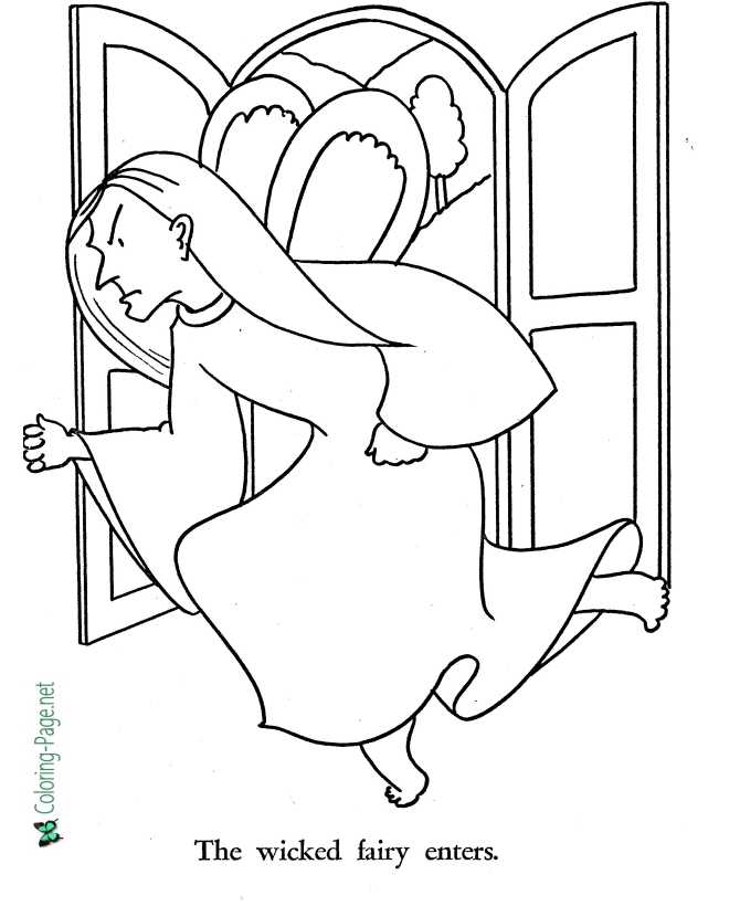 The Wicked Fairy - printable Sleeping Beauty coloring page