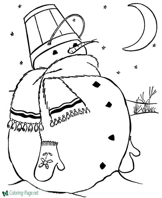 Snowman Coloring Pages to Print and Color