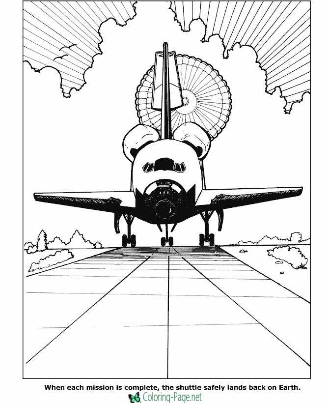 Space Shuttle Coloring Pages