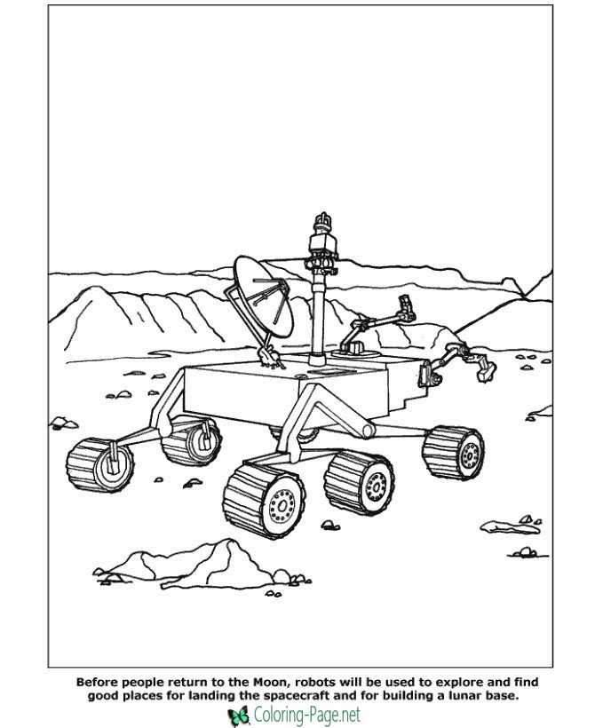 Space Coloring Pages Lunar Base