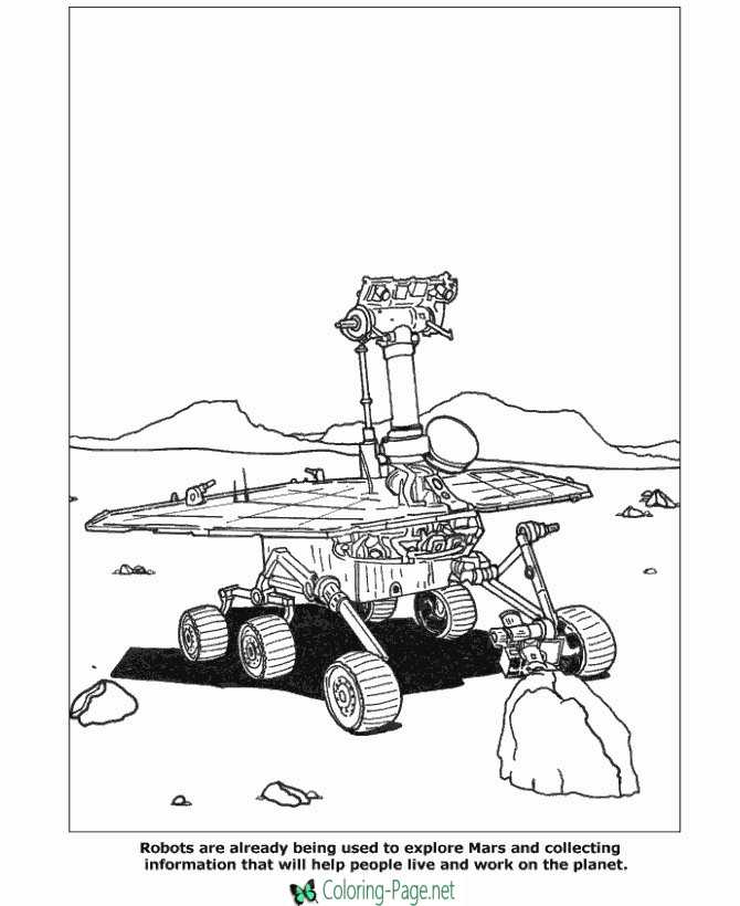 Space Coloring Pages Moon Robots