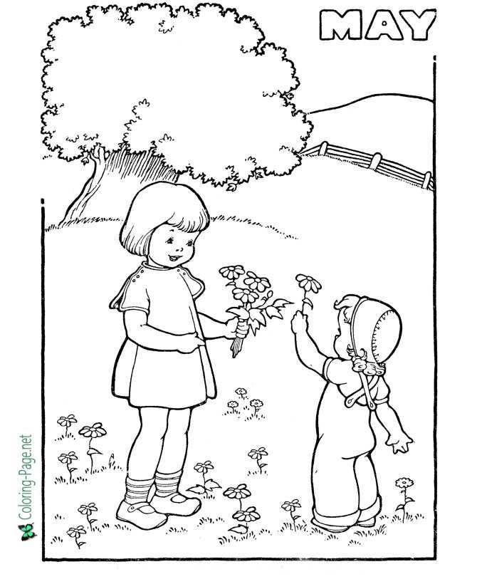Spring Coloring Pages Girls Flowers