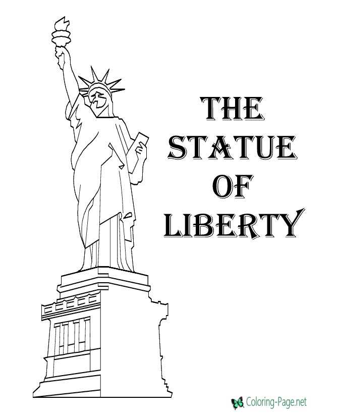 Lady liberty coloring page