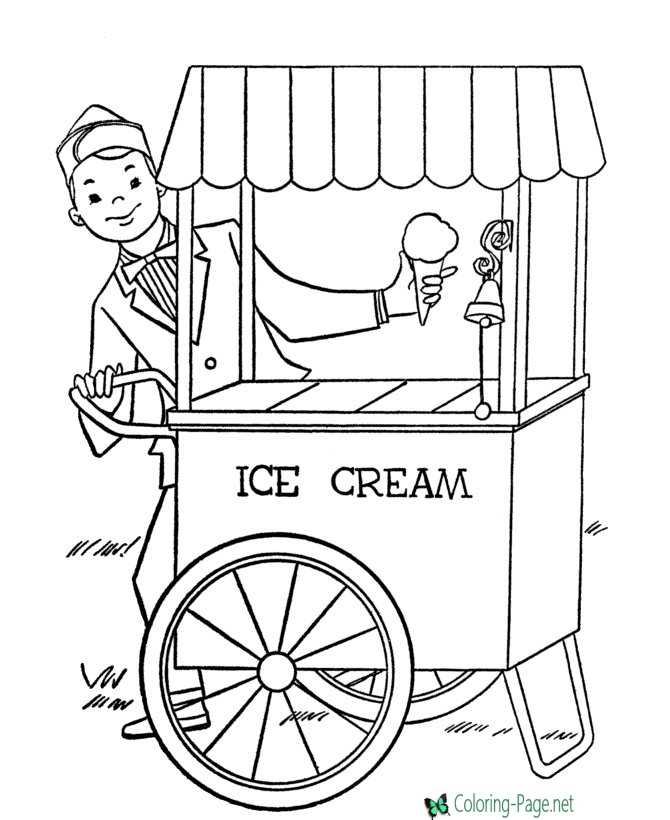 Summer Coloring Pages Ice Cream