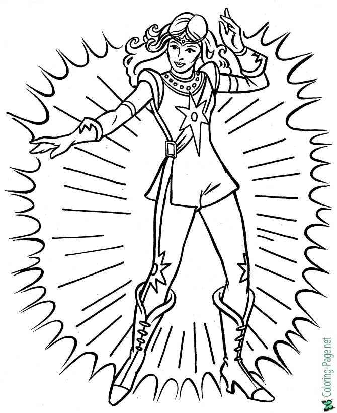 Girl Power - super hero coloring page