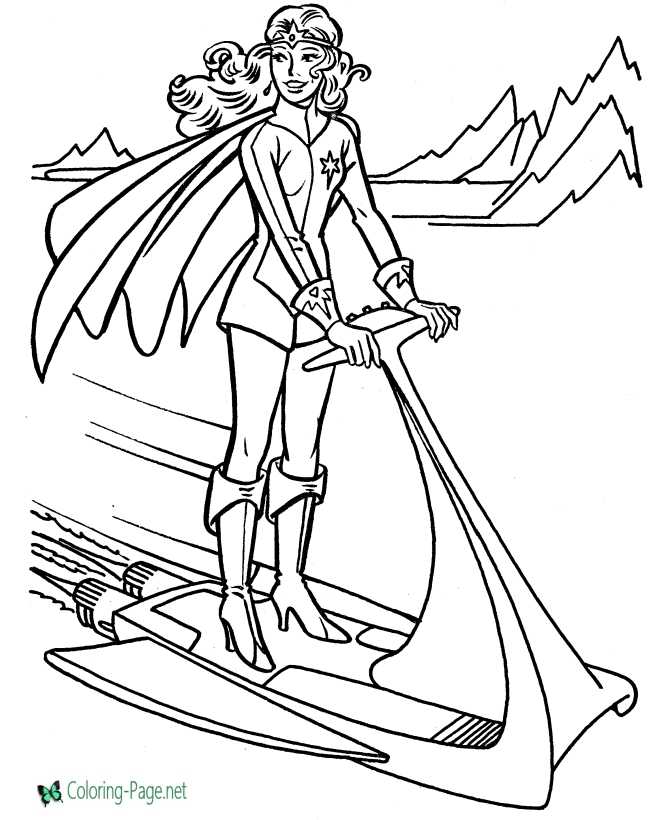 Super Heroes Coloring Page - Girls Transport