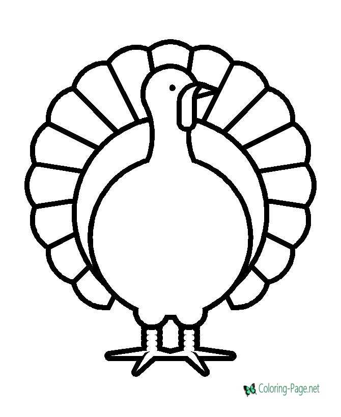 Thanksgiving Coloring Pages Turkey Sheet to Color