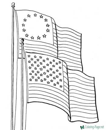 Flag Day holiday coloring pages