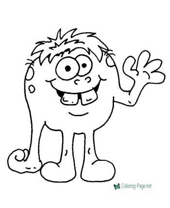 Creatures cartoon coloring pages