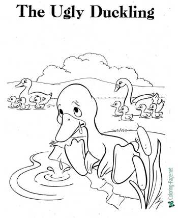 Ugly Duckling fairy tale coloring pages