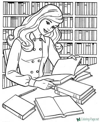 School coloring pages for girls