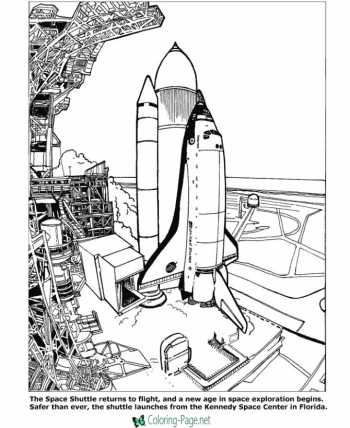 Space Shuttle pages to color