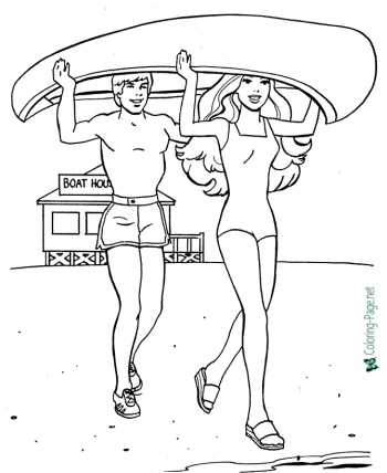 Vacation coloring pages girls