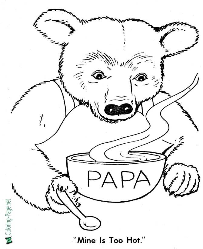 printable goldilocks and three bears coloring pages