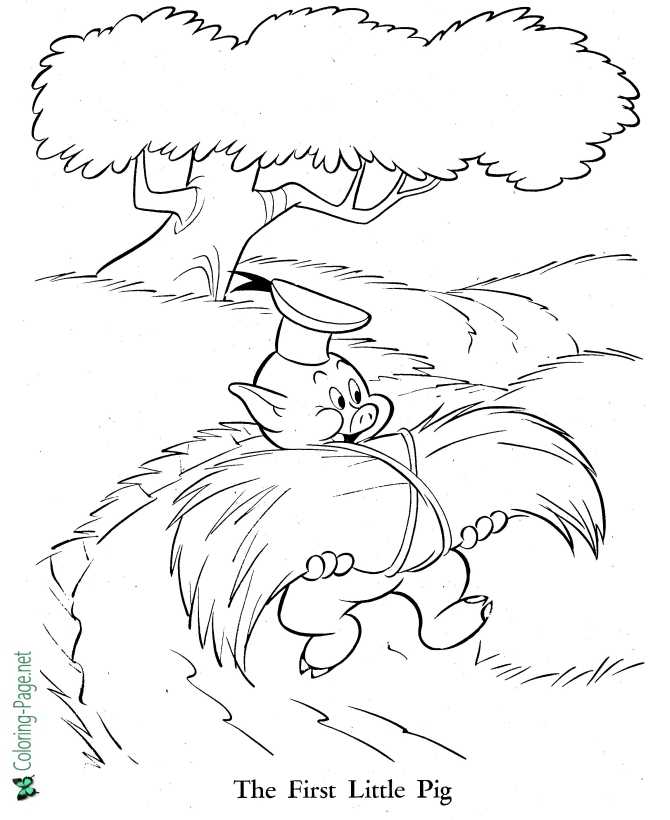 First Little Pig - Three Little Pigs coloring page