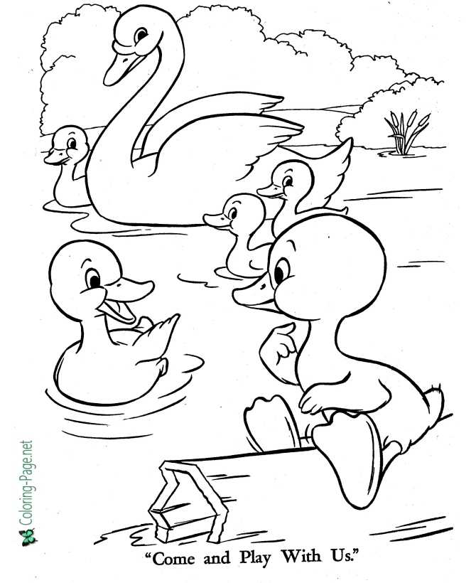 Play With Us - Ugly Duckling coloring page