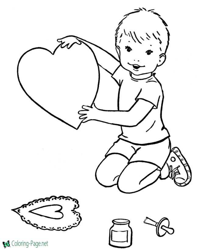 Valentine heart coloring page