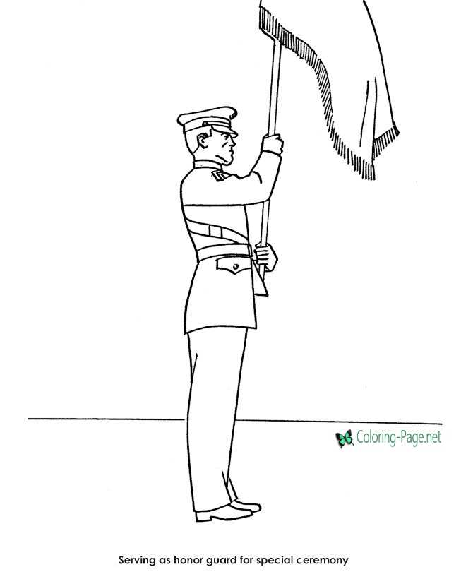 Flag Veterans Day Coloring Pages