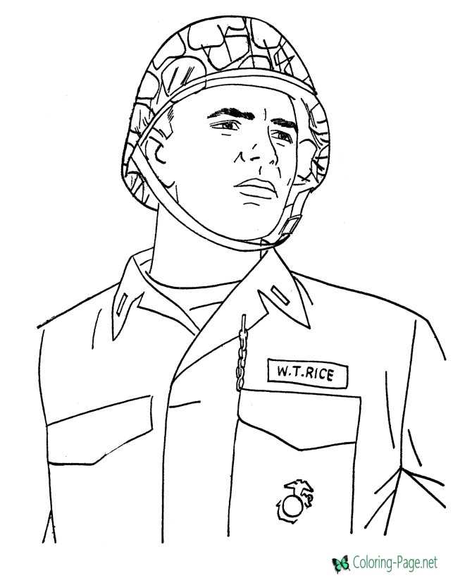 Combat Veterans Day Coloring Pages