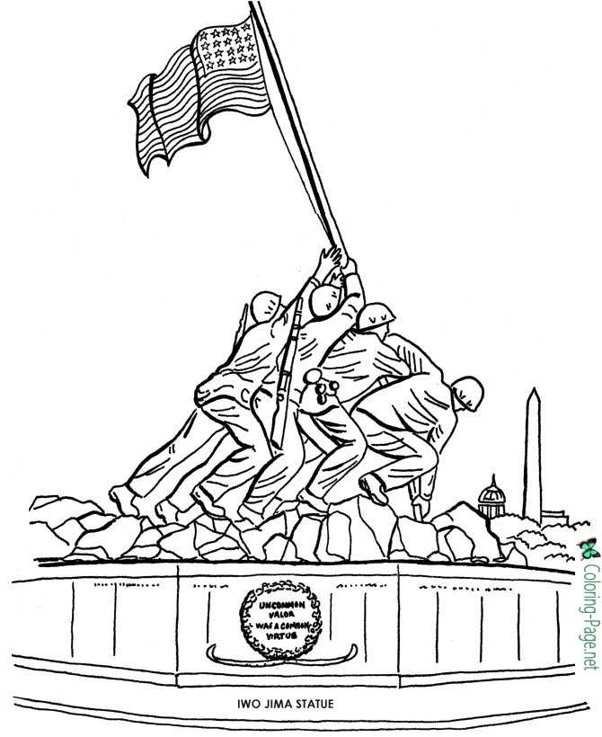 Iwo Jima Veterans Day Coloring Pages
